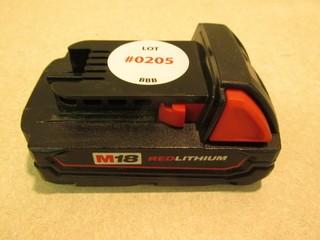 Milwaukee Red Lithium M18 Battery.