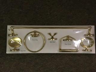 6 Piece Brass Bathroom Set.