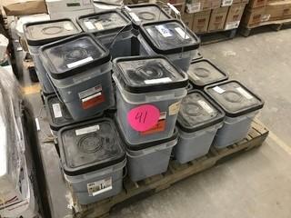 Lot of Approx. 22 Asst. Pails of 5" and 3-3/8" Screws.