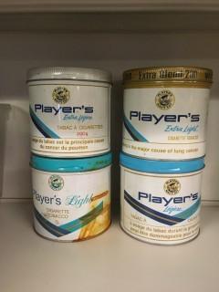 Lot of (4) Player's Tobacco Cans.