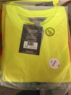 Work King Yellow Reflective Safety Shirt, 3XL.