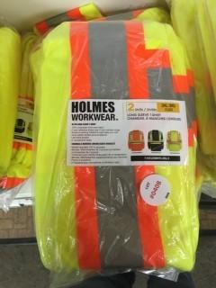 Holmes Workwear 2 Pack Long Sleeve Reflective Safety Shirt, 3XL.