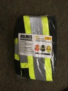 Holmes Workwear 2 Pack Long Sleeve Reflective Safety Shirt, XL.