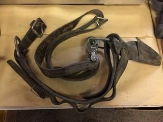 Old Leather Safety Belt & Lanyard.