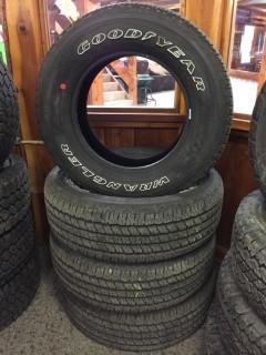 Set of (4) Goodyear Wrangler 275/65 R18 Tires. New Take-Offs 100% Tread. 