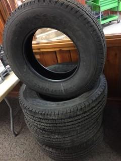 Set of (4) Firestone Transforce HT LT275/70 R18 Tires. New Take-Offs 100% Tread. 