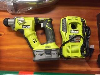 Ryobi P222 SDS-Plus Rotary Hammer Drill with Battery & Charger in Case.