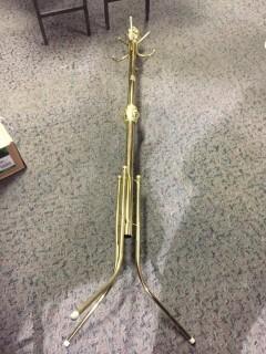 Brass Coat Rack, 69"High.