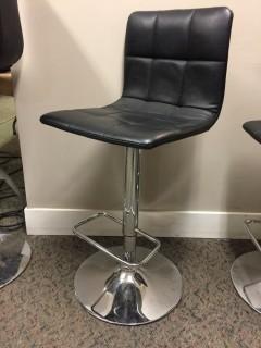 Black Adjustable Swivel Bar Stool.