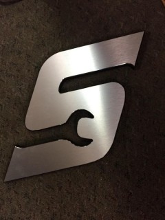 Snap-On Wrench "S" Black/Stainless Sign.