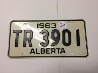 1963 Alberta License Plate.