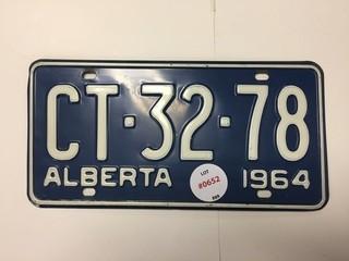 1964 Alberta License Plate.