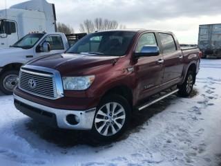 2010 Toyota Tundra 4x4 Crew Cab P/U c/w V8, Auto, A/C, Tonneau Cover. Showing 412,305 Kms. S/N 5TFHY5F1XAX132667. 