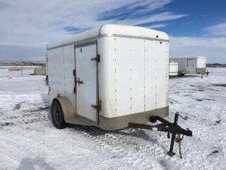 6'x10' S/A Ball Hitch Enclosed Trailer c/w Side Door. Unable to verify serial number.