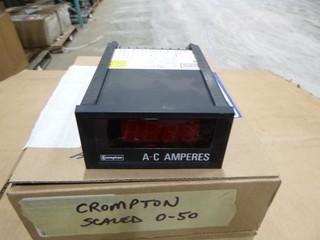 (3) Crompton A-C Amperes, Scaled 0-50 (W-2-2-3)