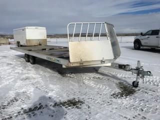 2019 Aluma 24' T/A Snowmobile 4-Place Drive-On/Drive-Off Trailer c/w 5/8 in Treated Marine Tech Plywood Floor, 4,400 LB GVWR, 13in Tires & Wheels. S/N 1YGSF2429KB194213. (Unit # 125801)