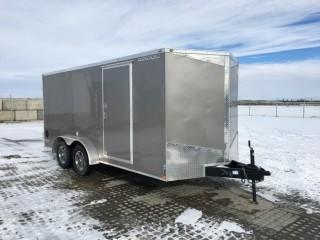 2020 Cargo Mate E-Series 7'x16' T/A Enclosed Trailer c/w 3,500 LB Axles, 2-5/16in Ball, 3/4in Plywood Floor - 24in On Center, 3/8in Plywood Sidewalls - 16in On Center, Side Door, Double Barn Rear Doors. S/N 5NHUEH622LB477304. (Unit # 127046)