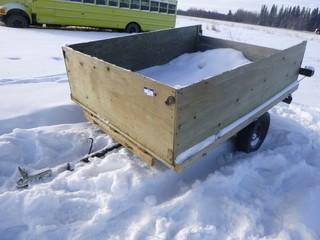 2008 Home Made 96" x 70" Trailer, Plywood Side, Leaf Springs, Single Axle, 2" Ball Receiver, 196/60R14 Tires, VIN 2ATF080578U306484