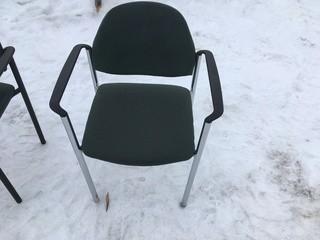 (6) Cloth Office Chairs c/w Metal Legs.