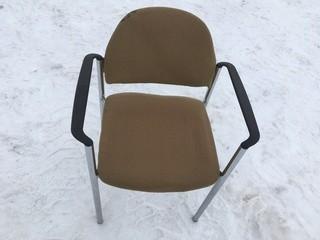 (6) Cloth Office Chairs c/w Metal Legs.