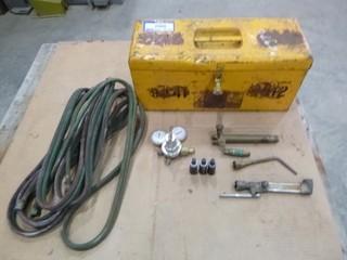 Welding Supplies, Uniweld Compressed Gas Regulators, Welding Torch, 25' Oxy-Acetylene Hose, Tool Box (W-1-4-1)