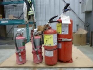 Quantity of  ABC Fire Extinguishers - (1) 20lb ABC-20-G w/ Mounting Bracket, (1) 10lb ABC-10-4, (2) 7lb-WBDL-7-H w/ Mounting Bracket (W-1-3-2)