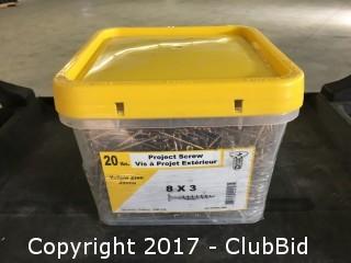 Box of 8" x 3" Yellow Zinc Project Screws