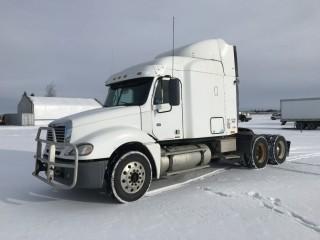 2008 Freightliner CL120 Columbia T/A Truck Tractor c/w Detroit 515 HP Eaton Fuller 13 Spd, A/C,Bunk,  228" WB, 4:11 Gear Ratio, 11R24.5 Tires. S/N 1FUJA6CK38LZ79887. Work Orders Available. Note: Out of Province Vehicle.

