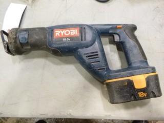 Ryobi 2"-36" Cordless Sawzall, 18V c/w Battery, Model P510, SN BD053136956 (W-2-4-1)