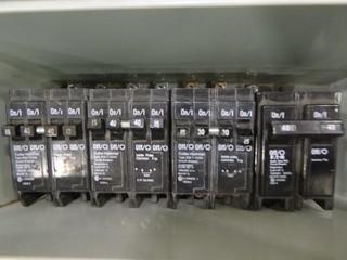 Cutler Hammer 15 Amp, 1 Pole/40 Amp 2 Pole (2), Cutler Hammer 15 Amp, 1 Pole/30 Amp 2 Pole (1), Cutler Hammer 40 Amp, 2 Pole (1) (W-2-3-3) 