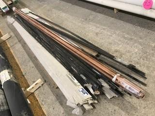 Lot of Asst. Copper Tubing, Metal Strips and Trim.