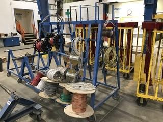 Spool Rack and Contents including Asst. Electrical Wire.