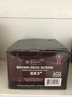 Quantity of 8x3" Brown Deck Screws.