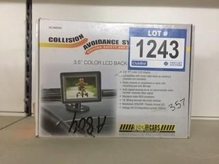 3.5" Color LCD Backup Monitor.