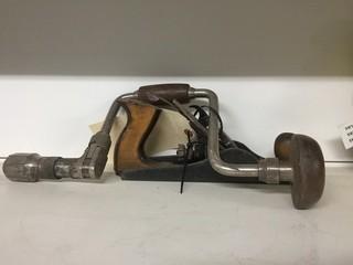 Antique Hand Planer & Hand Drill.