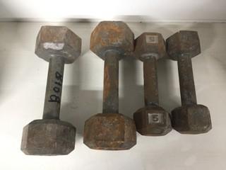 (2) 10lb & (2) 5lb Dumbbells.