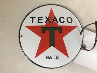 6" Texaco Star Porcelain Sign.