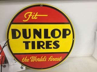 12" Dunlop Tires Porcelain Sign.