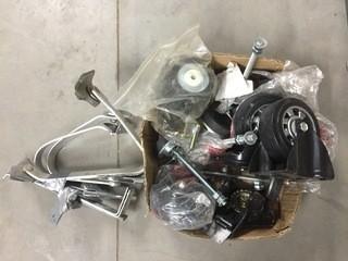 Box of Assorted Castors, Feet & Brackets.