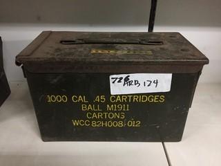 45 Caliber Metal Ammo Box.