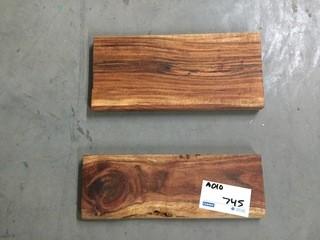 (2) 15 1/8" long Natural Finish Wood Pieces.