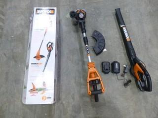 Worx Trimmer and Edger, 18V c/w Batteries and Chargers