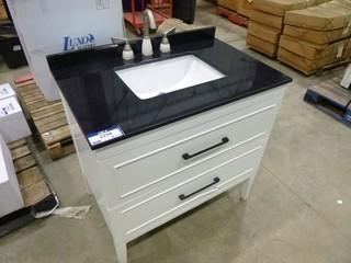 Vanity and Sink - 36"L x 23W x 35"H (W-W) (W-3-4-3)