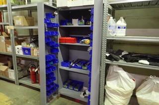 Shop Cabinet w/ Asst. Organizers and Contents.