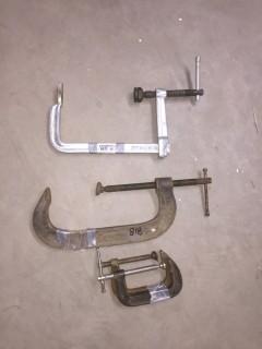 (4) Varying Sized Bar Clamps.