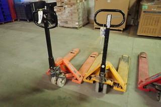 Lot of (2) 5,500lbs Pallet Jacks.