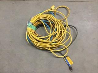 Lot of (3) Electrical Extension Cords, Damaged.