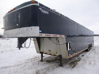2008 Forest River Continental Tri Axle, Single Wheel Enclosed Trailer 40' Goose Neck c/w Inside Heater and Wired For Lighting and Plugs VIN 5NHUCCS378N054540