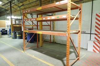 6 Sections 42"x8'x8' Pallet Racking w/Wire Mesh and Roller Decking.