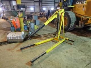 8 Ton Floor Crane Engine Lift On Casters c/w Hand Winch